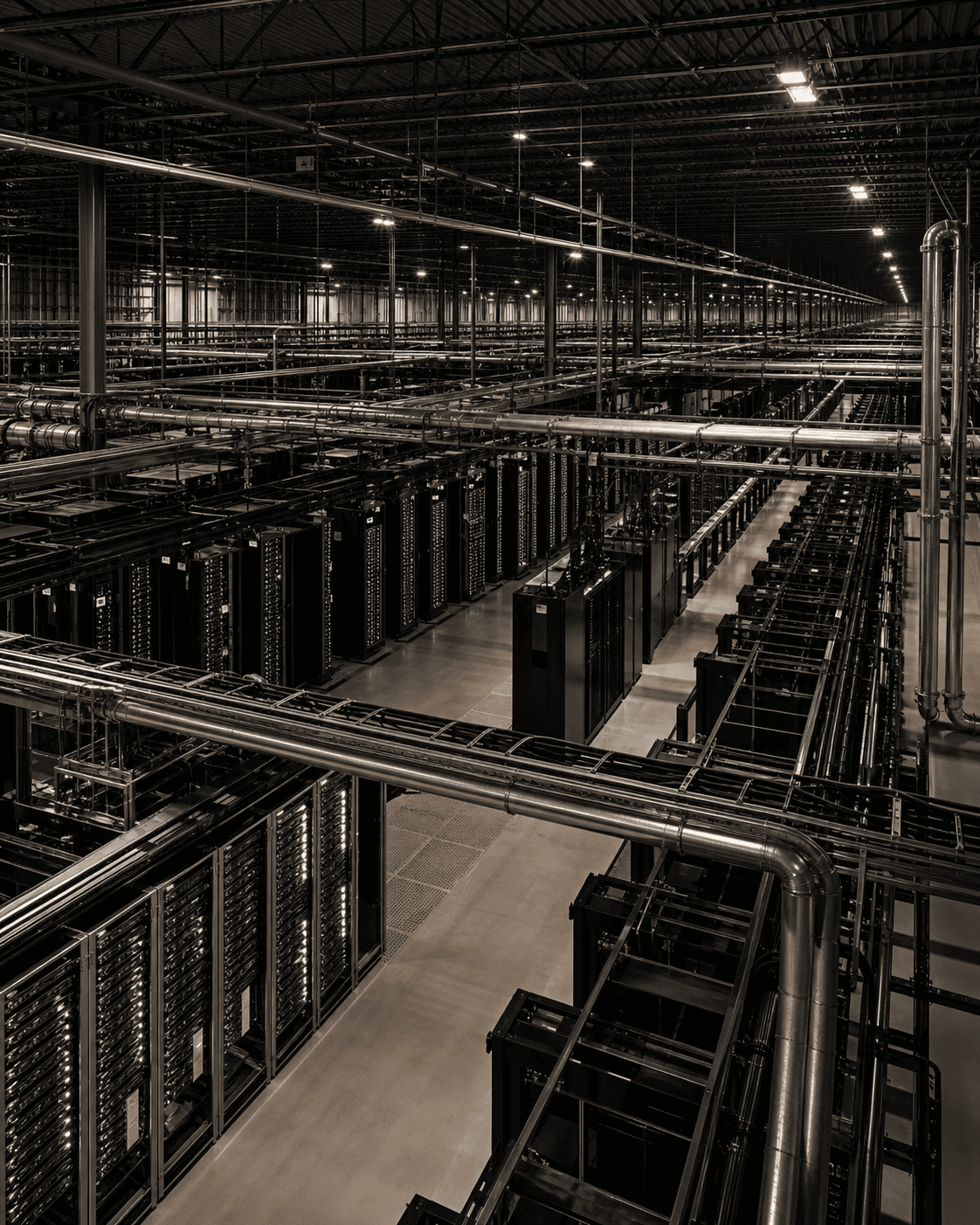 A hyperscale computing facility representing large distributed infrastructure